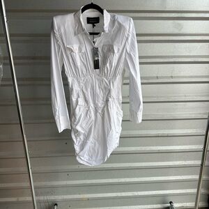 BCBGMaxAzria White Long Sleeve Dress